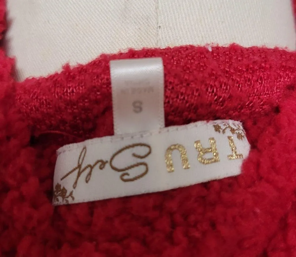 Tru Self Chili Oil Fuzzy Woobie Collared Zip-Up Teddy Bear Jacket size Small - Image 7