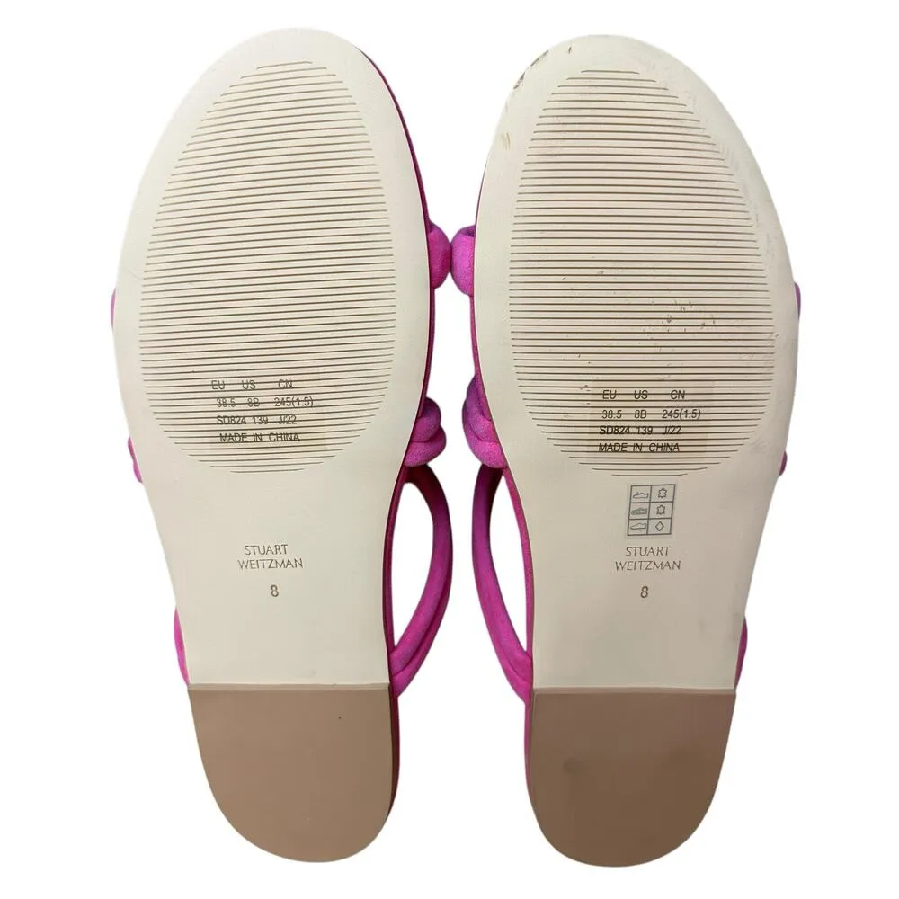STRUART WEITZMAN  Women’s 8 US Twist Knot Slip On Sandal Peonia Pink Designer - Image 7
