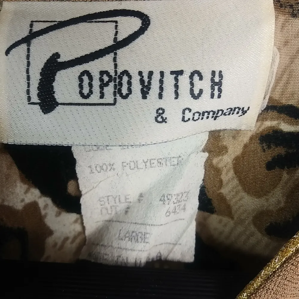 Popovitch L Vintage Knit Golden Leopard Long Jacket Black Size L - Image 10