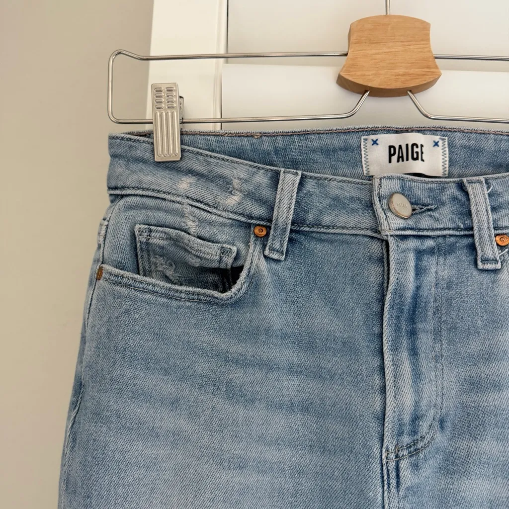 Paige Cindy High Waist Jeans Lovesong Distressed Beat Hem Size 26 - Image 7