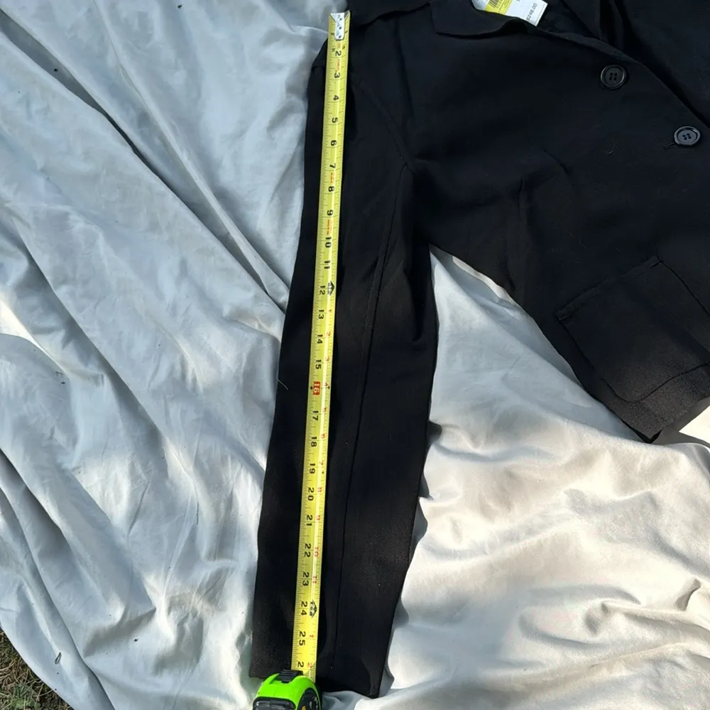 Leo‎ mac Limited edition Black Wool Blend Button Front Blazer size 10 - Image 7