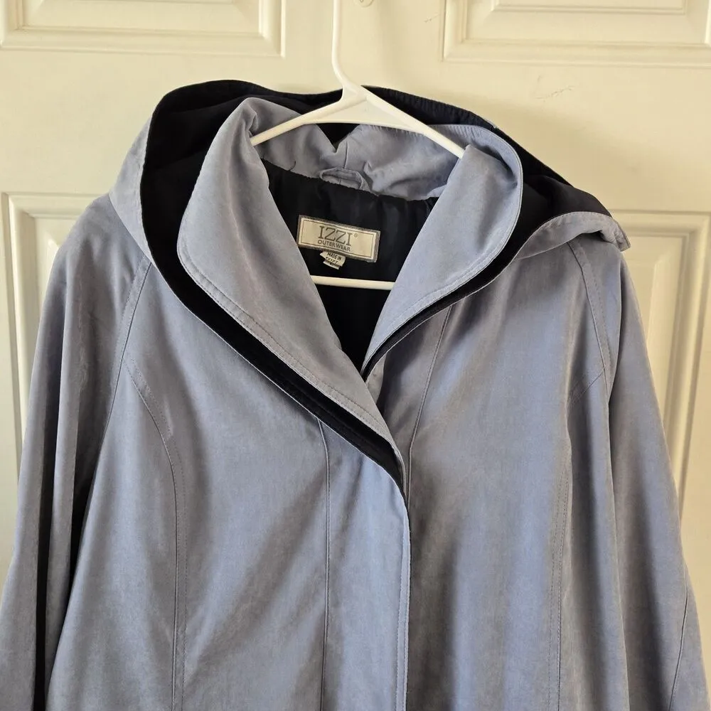 Izzi Outerwear Jacket Coat Womens Size Large Warm Pockets Winter Casual Vintage Blue - Image 5