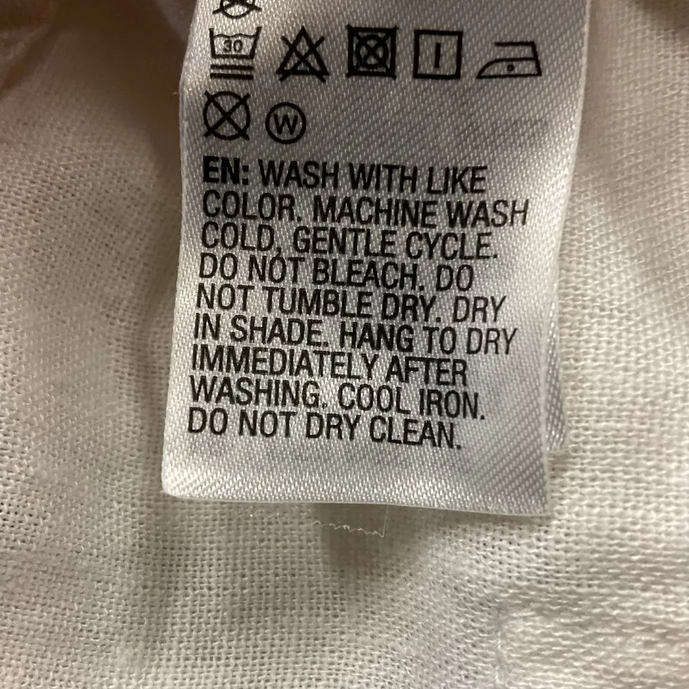 Roxy Women's Oceanside Board Riders‎ Beach Pants Size L Cream Beige Linen Blend - Image 11