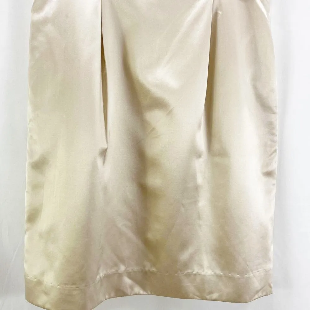 YOANA BARASCHI Gold Champagne Tan Silk Sleeveless Mini Cocktail Dress - Image 7