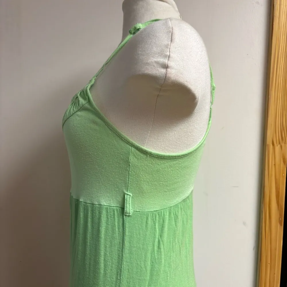 Multi Green colored cotton spaghetti strap maxi dress size S - Image 5