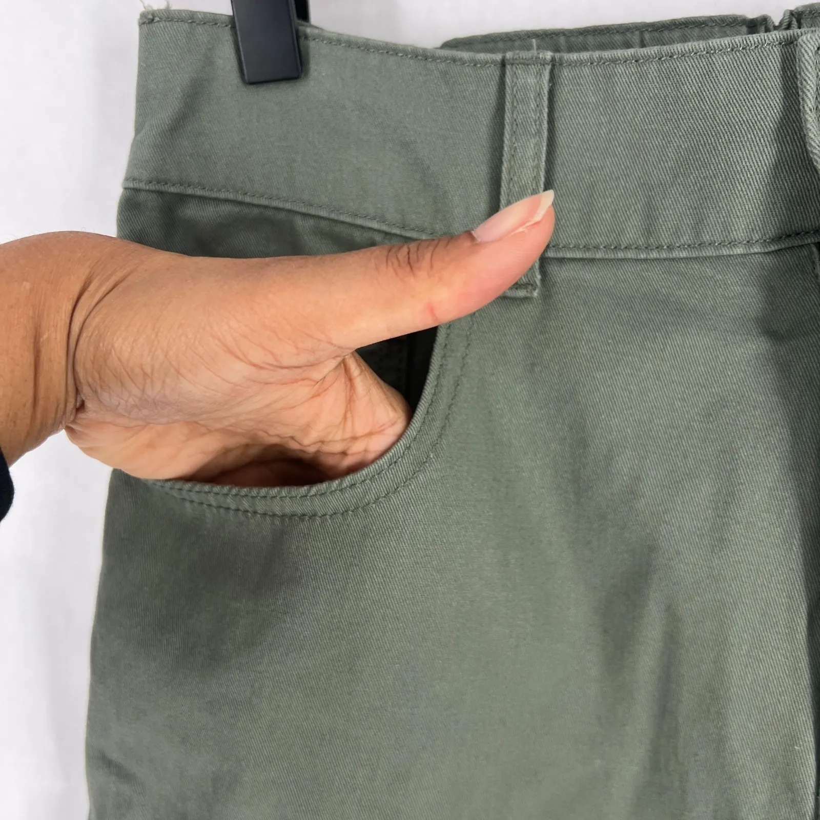 Forever 21 Jogger Pants Women Large Green High Rise Tactical Outdoor Tapered Leg - Image 3