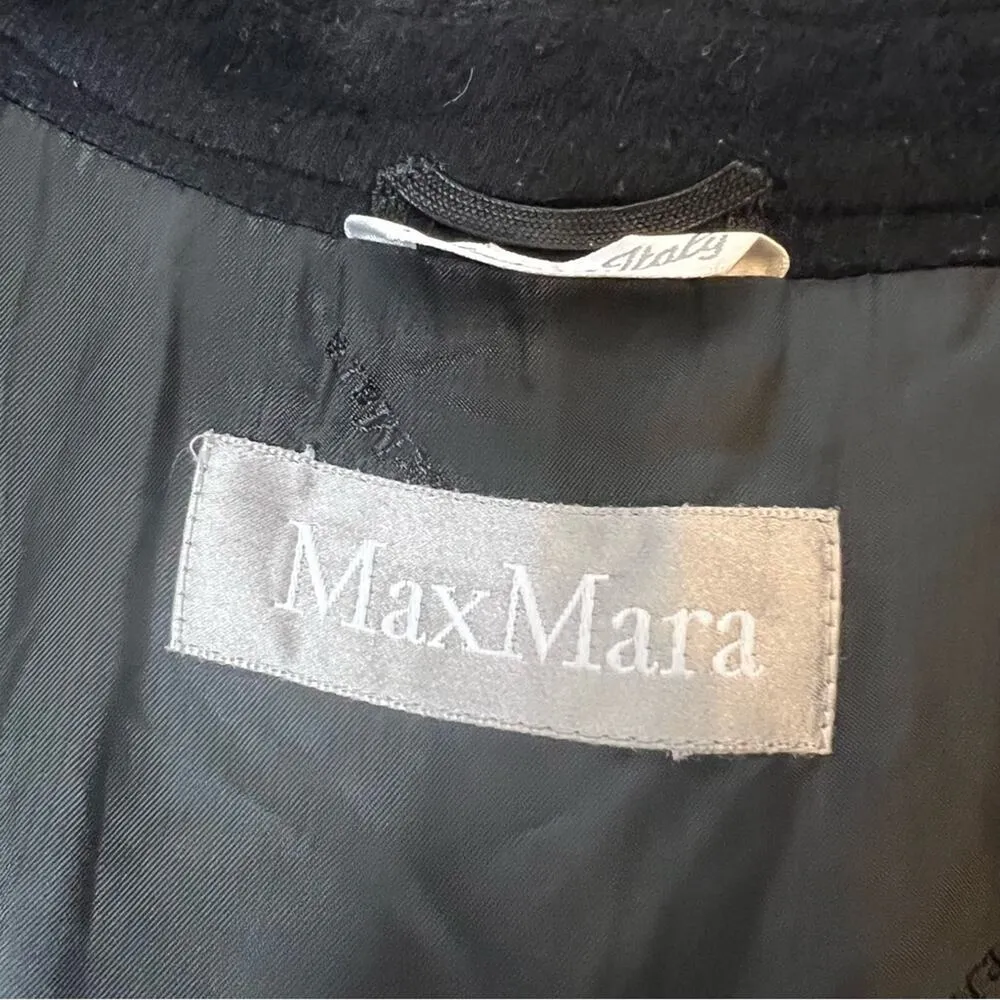 Max Mara wool and alpaca black coat - Image 6