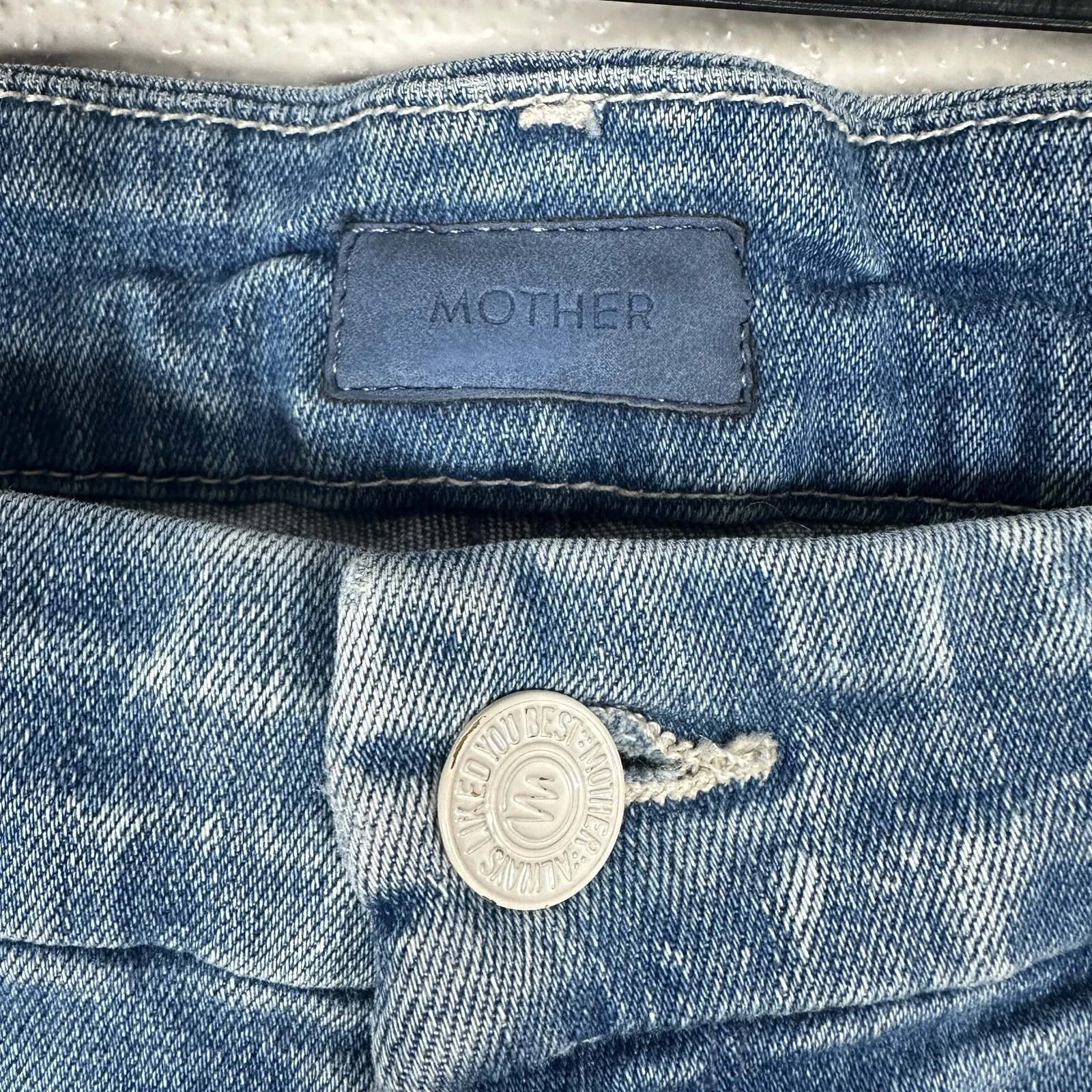 MOTHER Looker Ankle Fray Distressed Raw Hem Jeans After All These Years Size 29 Blue - Image 5