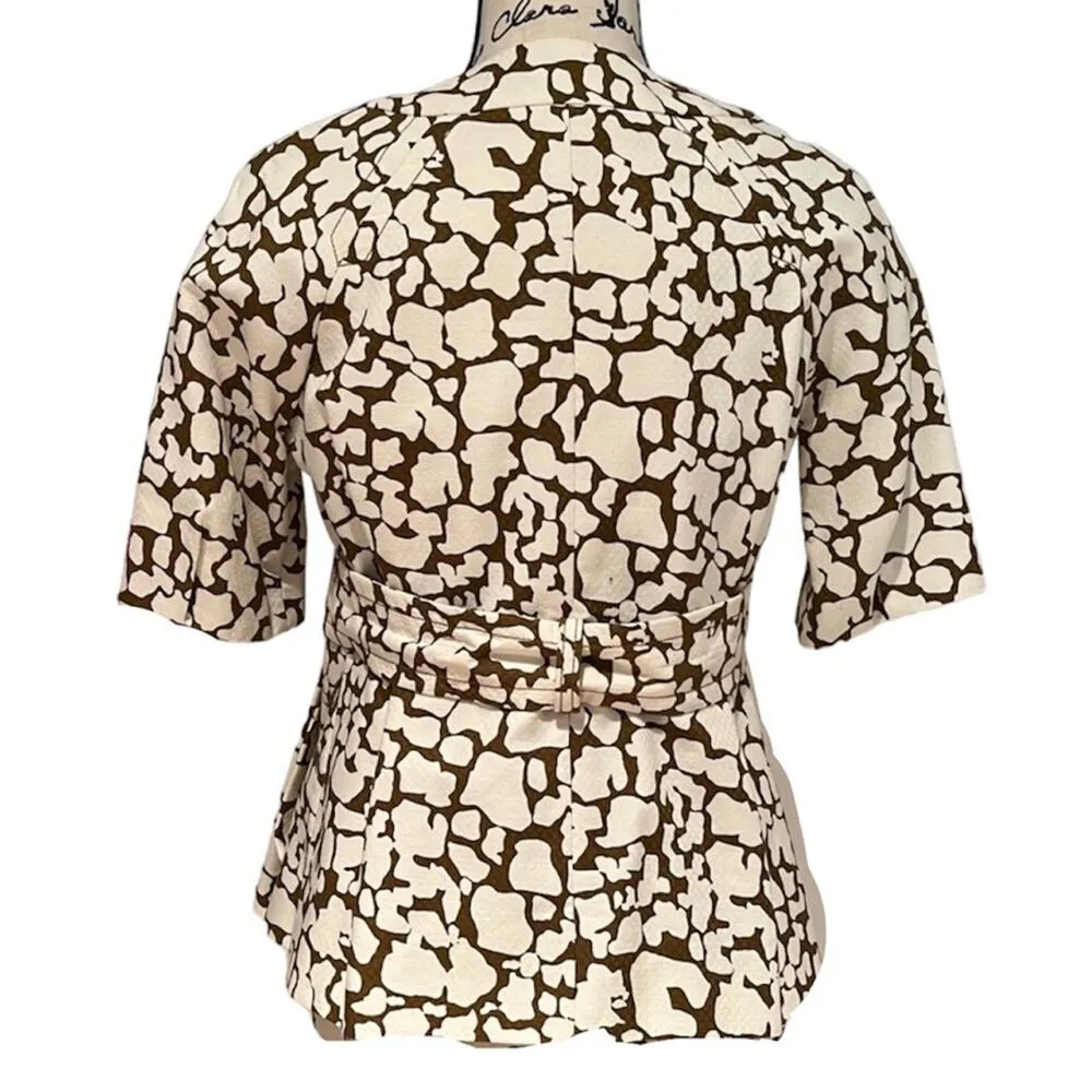 NWT J. Crew Collection Giraffe Safari Jacket brown & cream size 8 - Image 4