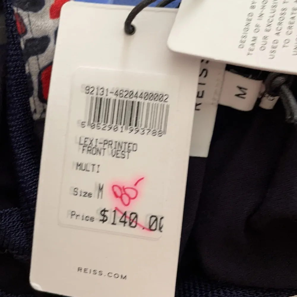 Reiss Lexi Printed Front Vest Size Medium - Image 6