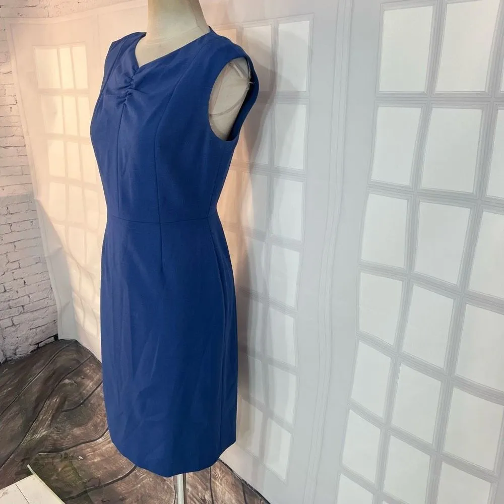 Tailored Rebecca Taylor blue sleeveless wool blend sheath dress size 6 - Image 4