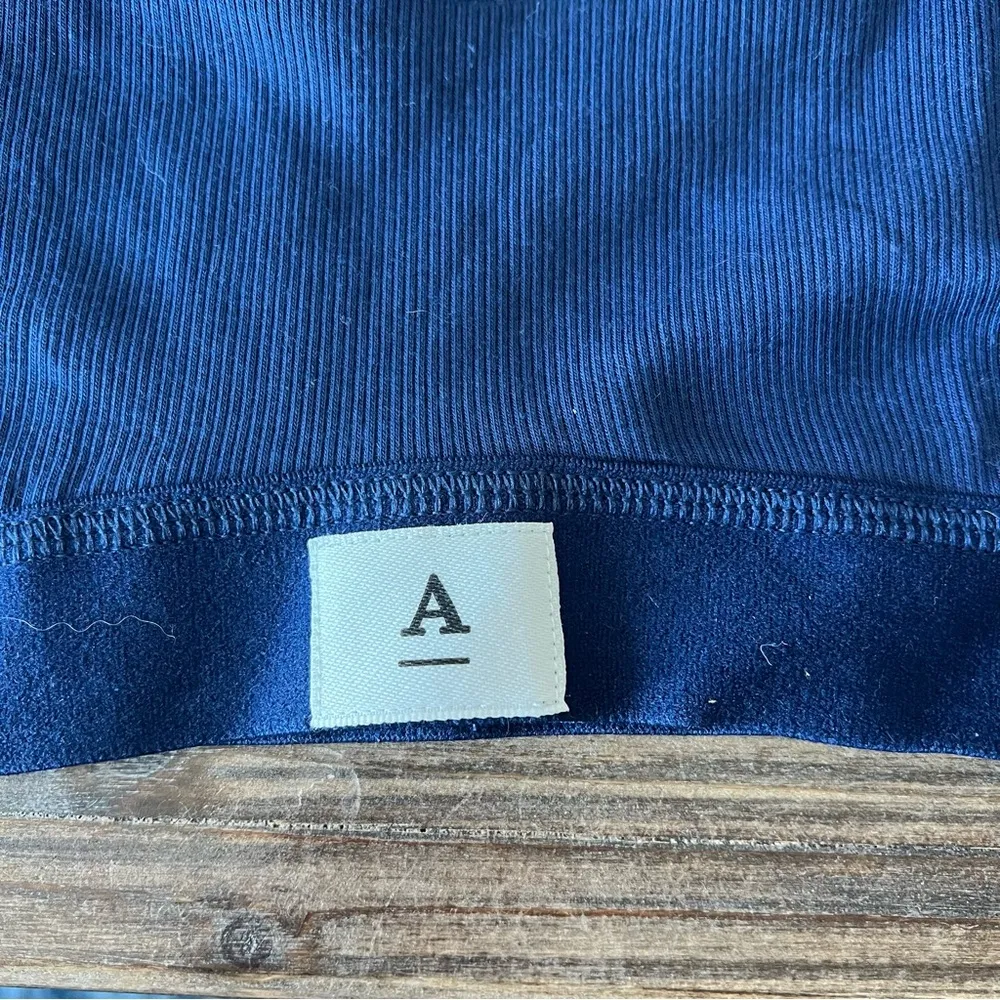Anthropologie Navy Blue Ribbed Bralette Size Large NWT - Image 2