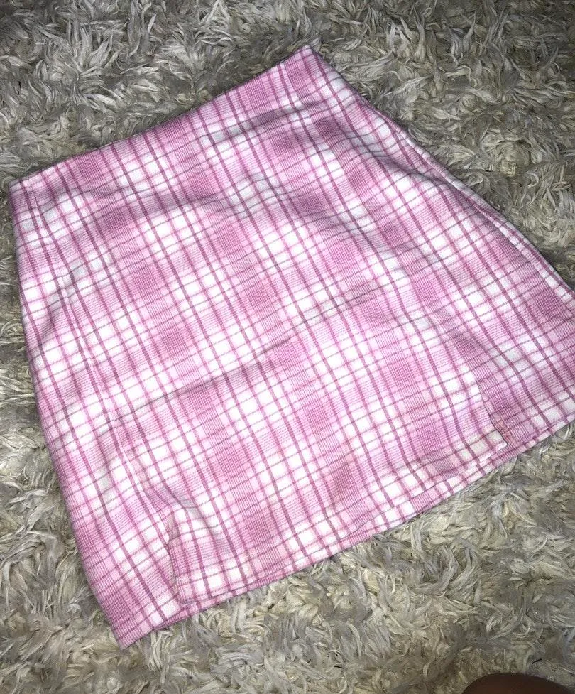 Plaid Pink Mini Skirt - Image 3