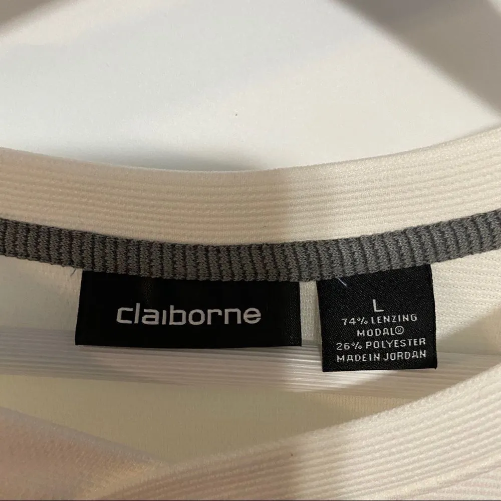 NWT Claiborne Lenzing Modal white sz large White - Image 3