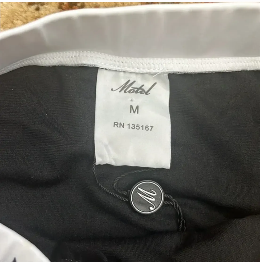 Motel Rocks Black White Star High Rise Bikini Bottom M - Image 2