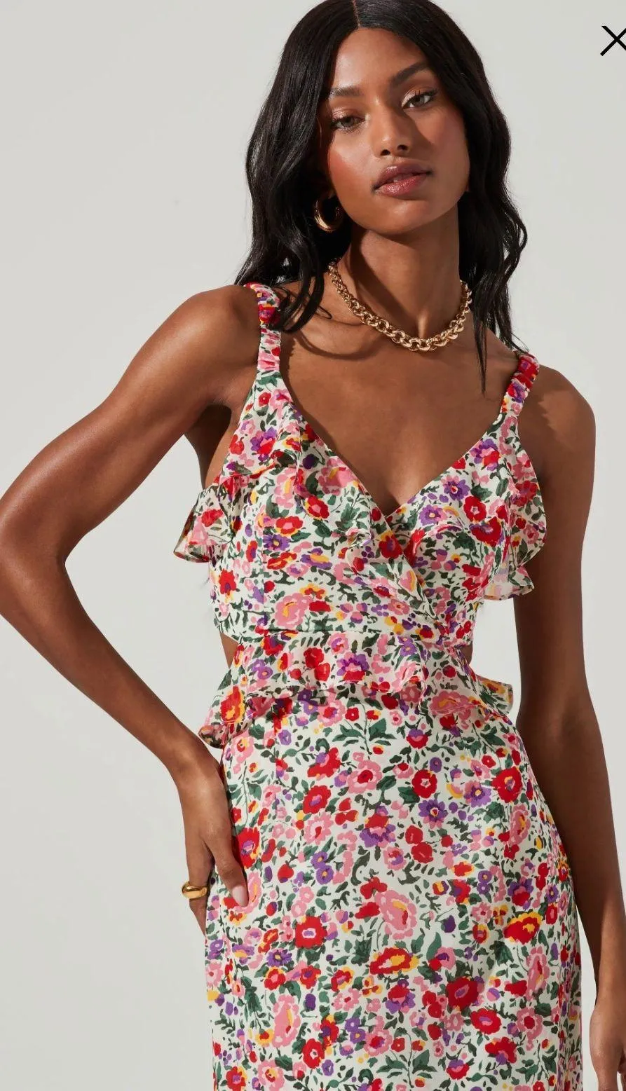 Revolve  the label Wildflower Ruffle Cutout Midi Dress - Image 2