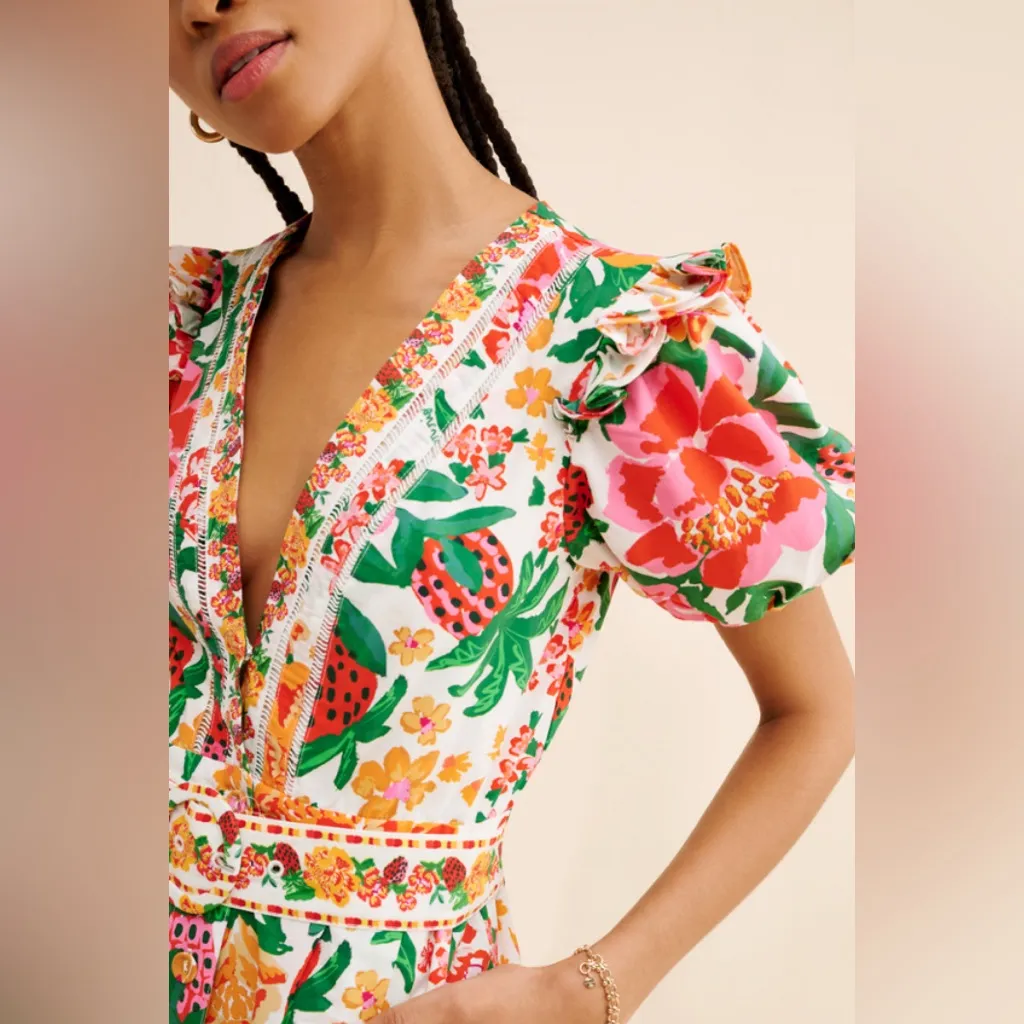 Farm Rio Flowerful Sketch Romper - Image 5