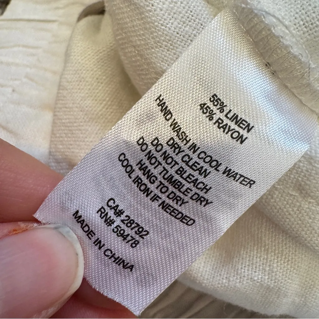 Rachel Zoe White Linen Blend High Rise Dressy Shorts Womens 6 Preppy Belted - Image 6