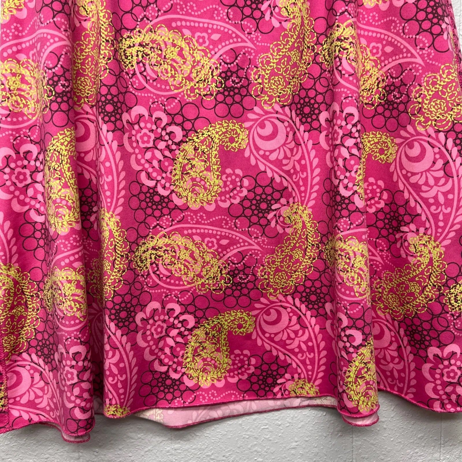 Tranquility High Waist Womens Floral Skirt Medium Barbiecore Fairy Prairie Chic Pink - Image 3