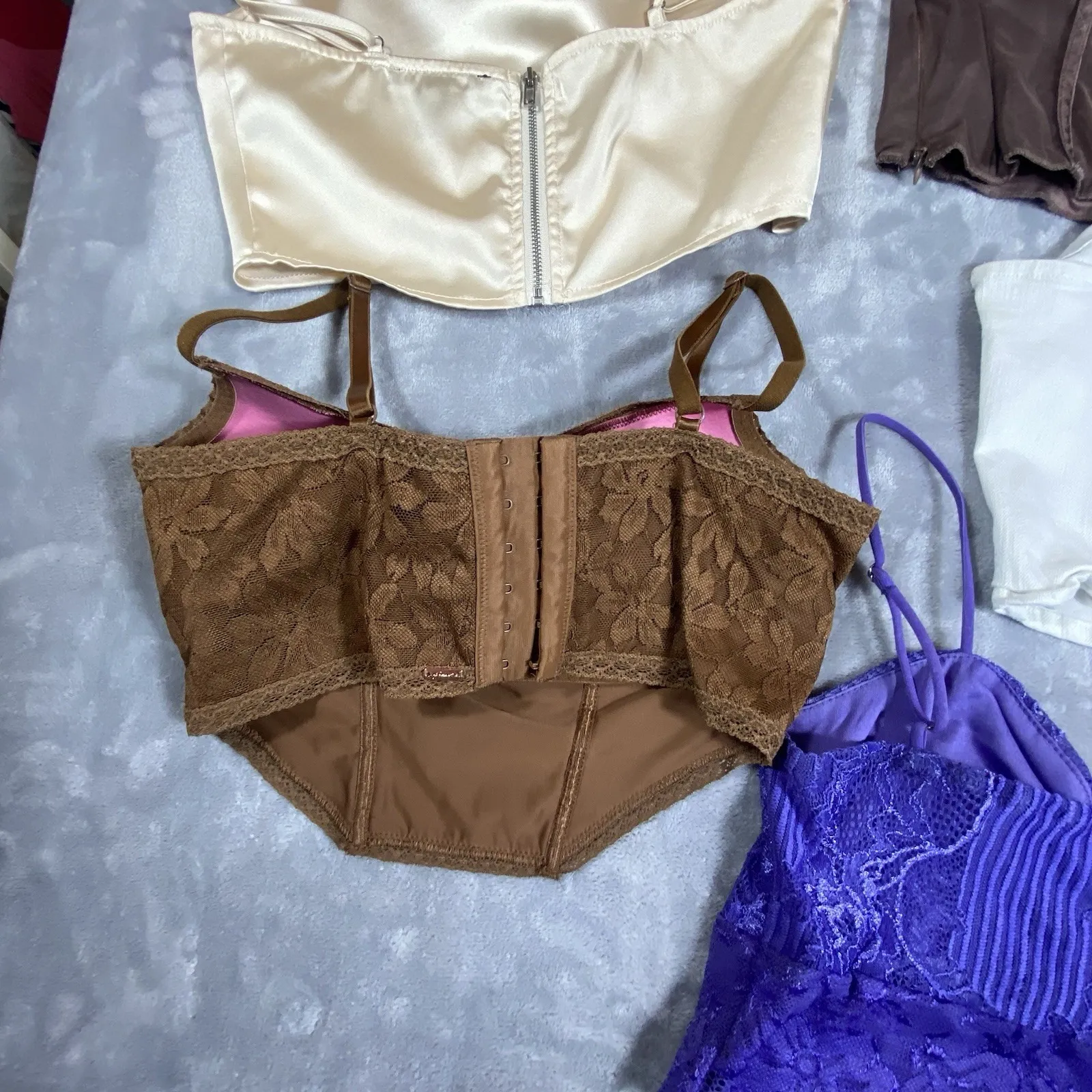 5 Juniors Cropped Tank Tops Juniors Baby Doll Small Pink‎ Sexy Romantic Coquette - Image 9