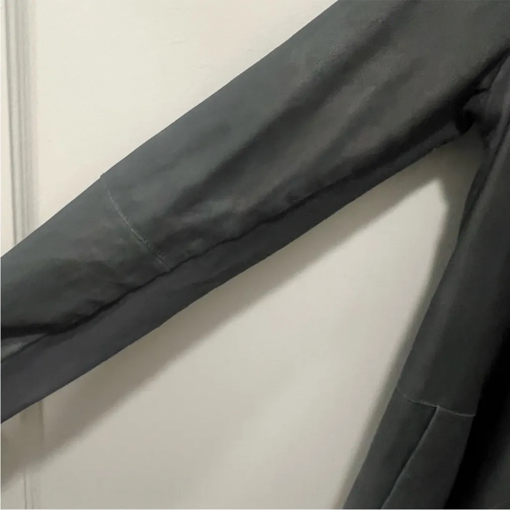 Vince Leather Draped Open Waterfall Front Jacket w/ Pockets & Flattering Fit - Image 5