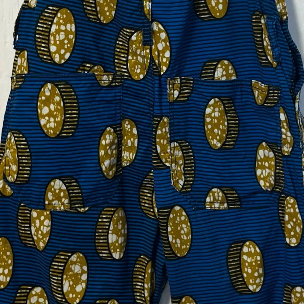 Atelier Beaurepaire A.B.P.C.S.M. blue and yellow abstract cotton overalls XS - Image 5