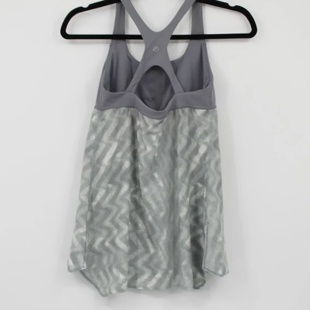 Lululemon Venus Tank Top 6 Zig Zag Blazer Fossil Gray Shelf Bra Swift Luxtreme0 - Image 3