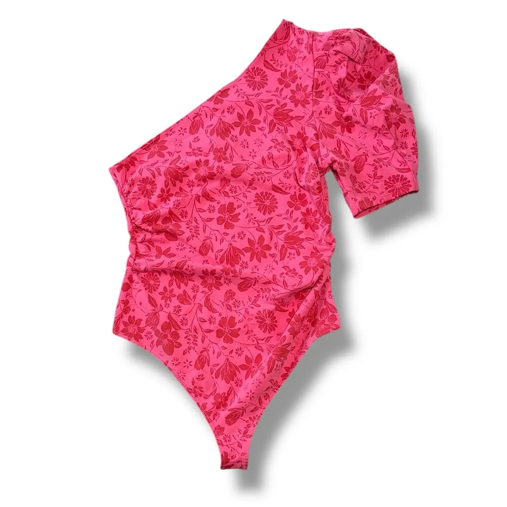 Free People‎ Somethin Bout You Bodysuit Top Hot Pink floral NWT Spring Summer - Image 4