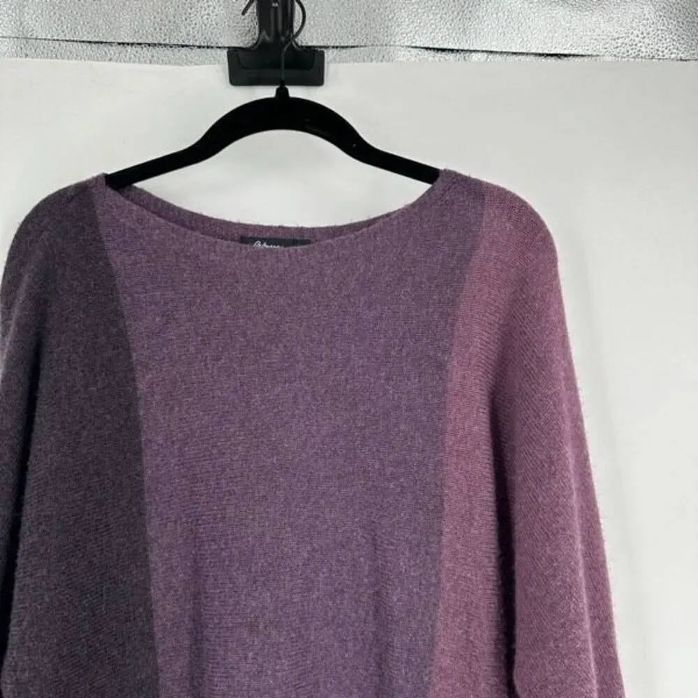Reitmans Women's Colorblock Knit Cashmere Blend Boat Neck Pullover Sweater Small Purple - Image 5
