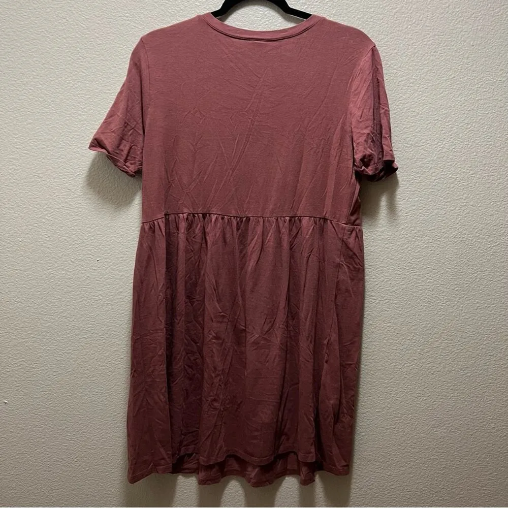 Wild Fable Mauve Pink Short Sleeve Bubble Shirt Dress Size M - Image 7