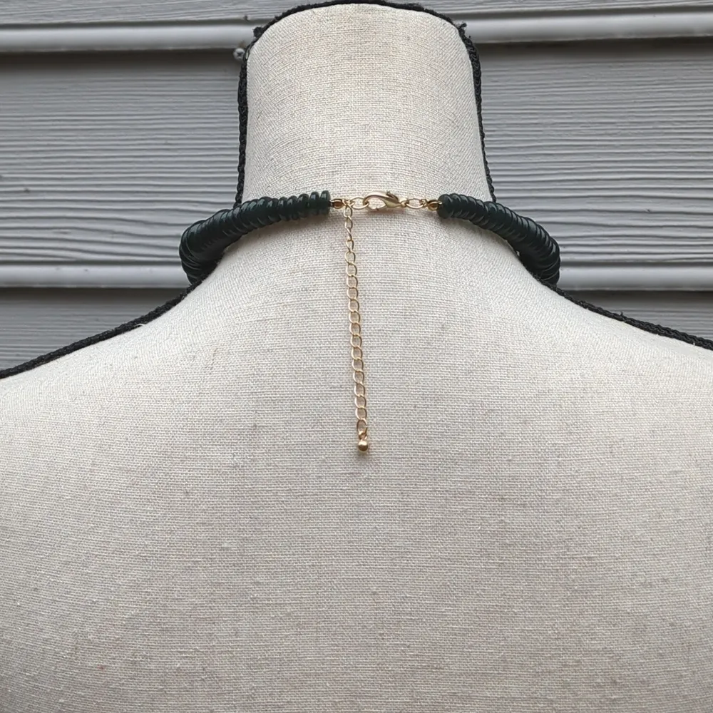 3 Piece Green Beaded Statement Necklace and Earring Set - Image 15