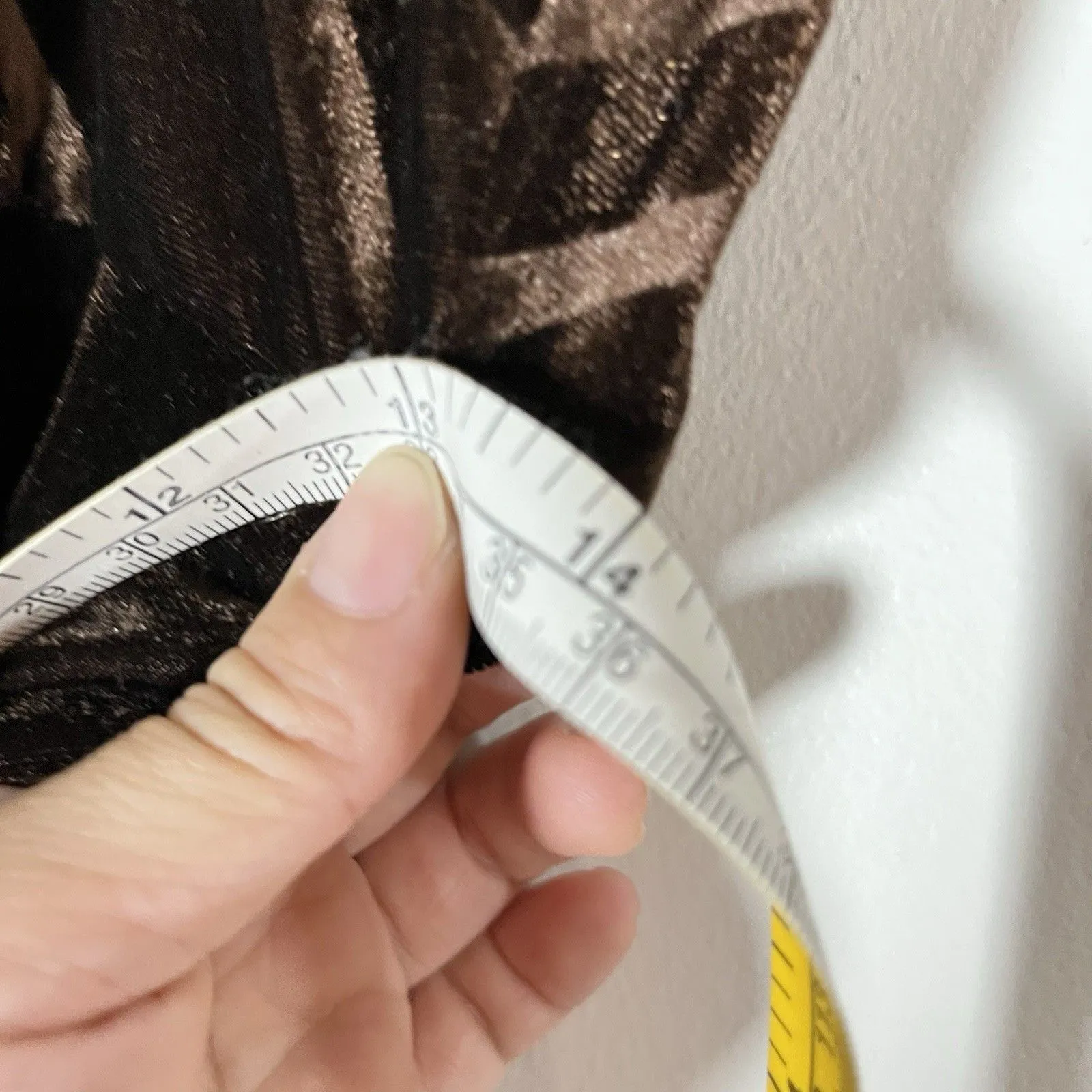 Vintage Y2K 90s Reggio Brown Velvet Maxi Dress Women's Size 4 Evening Gown - Image 7