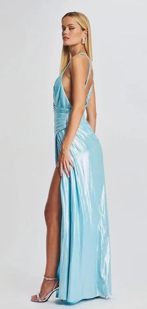 RETROFETE Yesi Dress In Blue Silver - Image 3