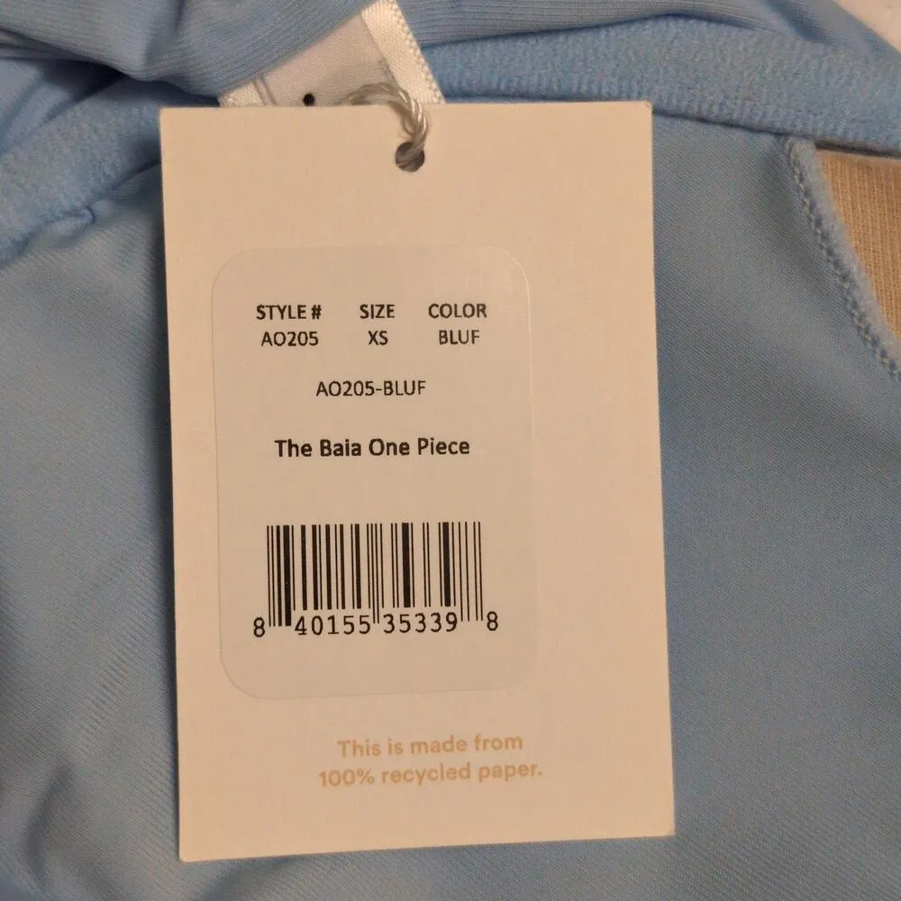 Andie Baia One Piece Blue Floral Swimwear Bathing Suit Adjustable Size XS New - Image 12