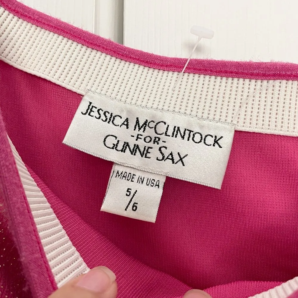 Vintage Jessica McClintock x Gunne Sax Pink Strapless Sheath Maxi Dress Sz 5/6 - Image 2