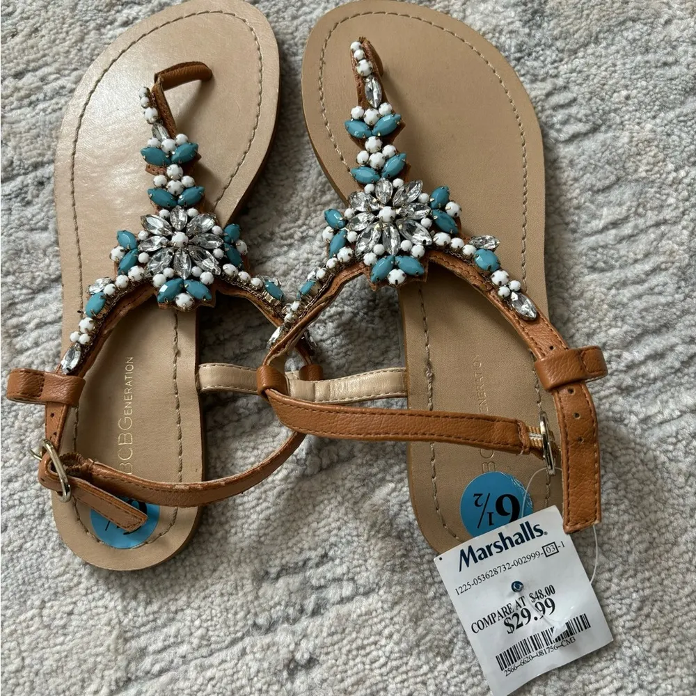 NWT BCBG Strap Beaded Sandals Size 6.5 - Image 8