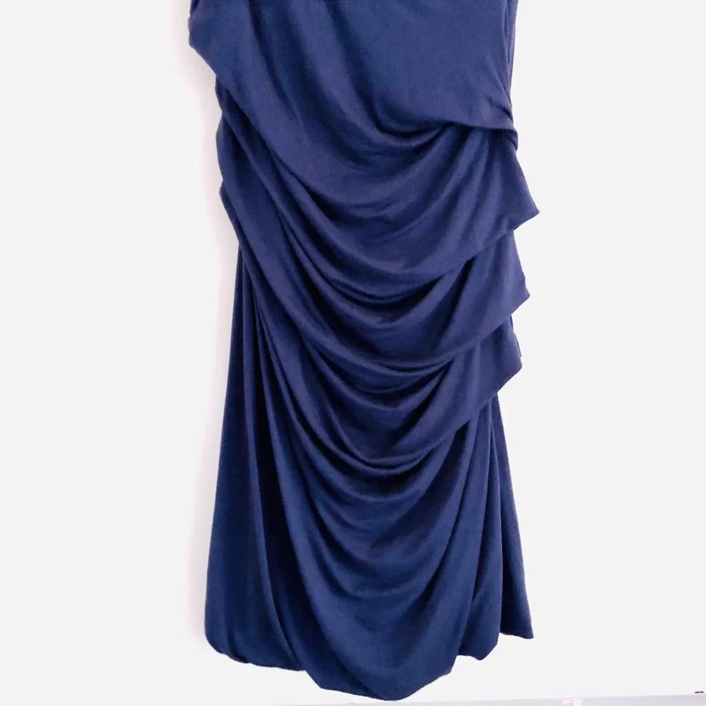 Anthropologie Deletta Camber Ruched Dress S Blue Draped Form Fitting Cocktail - Image 6
