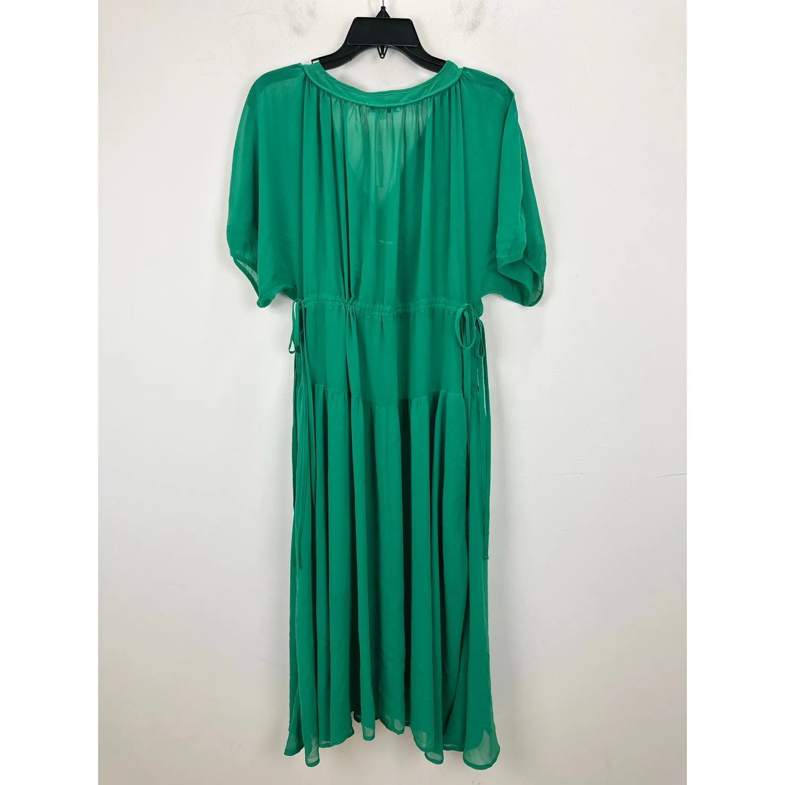 Madewell Sheer V Neck Dolman Maxi Dress Lightweight Chiffon Verdant Green S NWT - Image 13