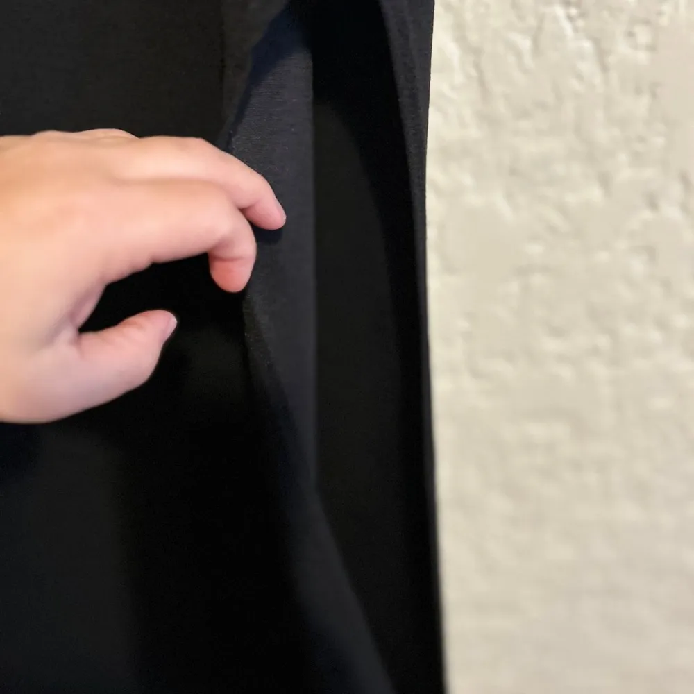 Nasty Gal Elegant Black long sleeve bodycon maxi slit Off-Shoulder‎ Dress size 8 - Image 9