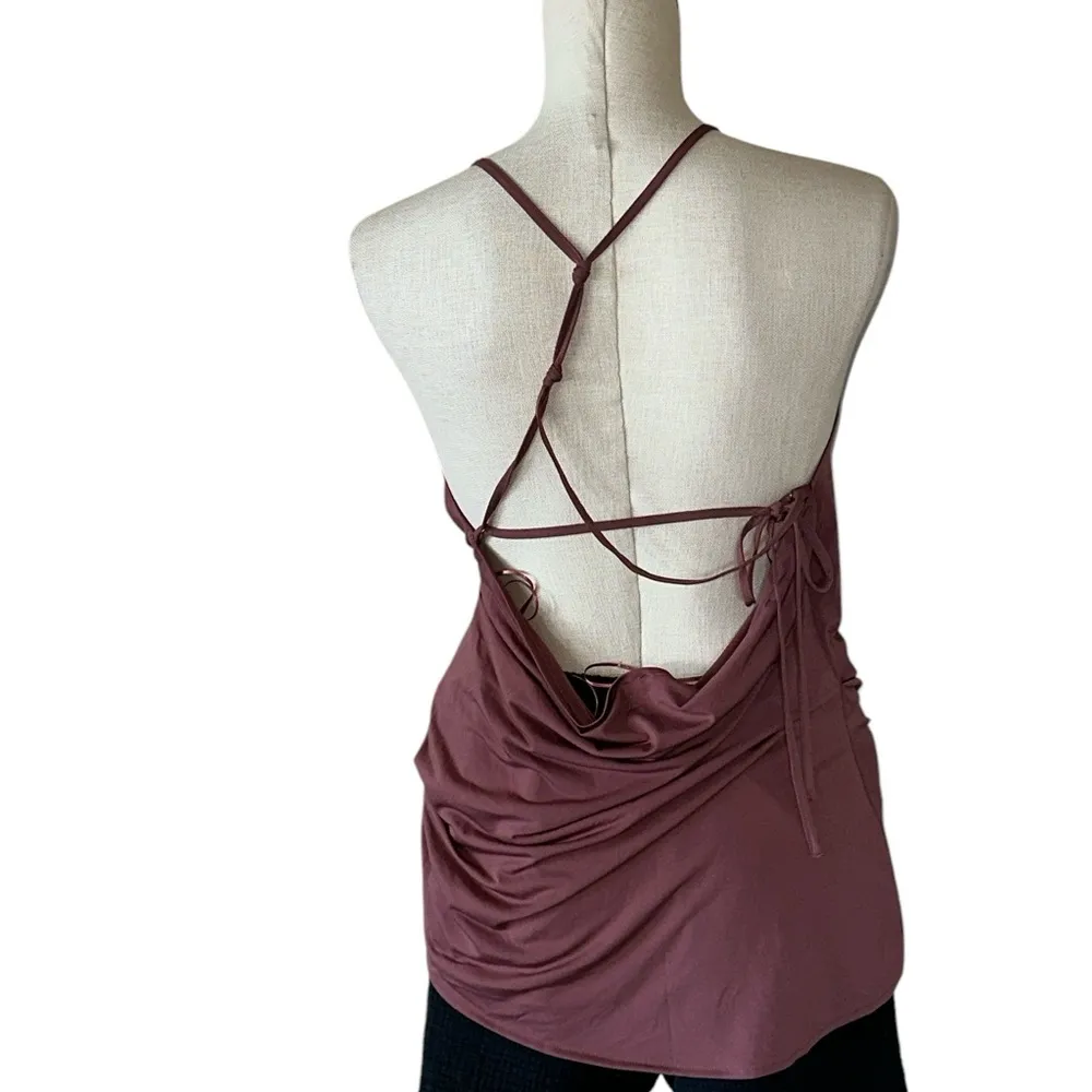 NWOT Free People Callie Halter Top Asymmetrical Hem With Open Back Wild Ginger - Image 5