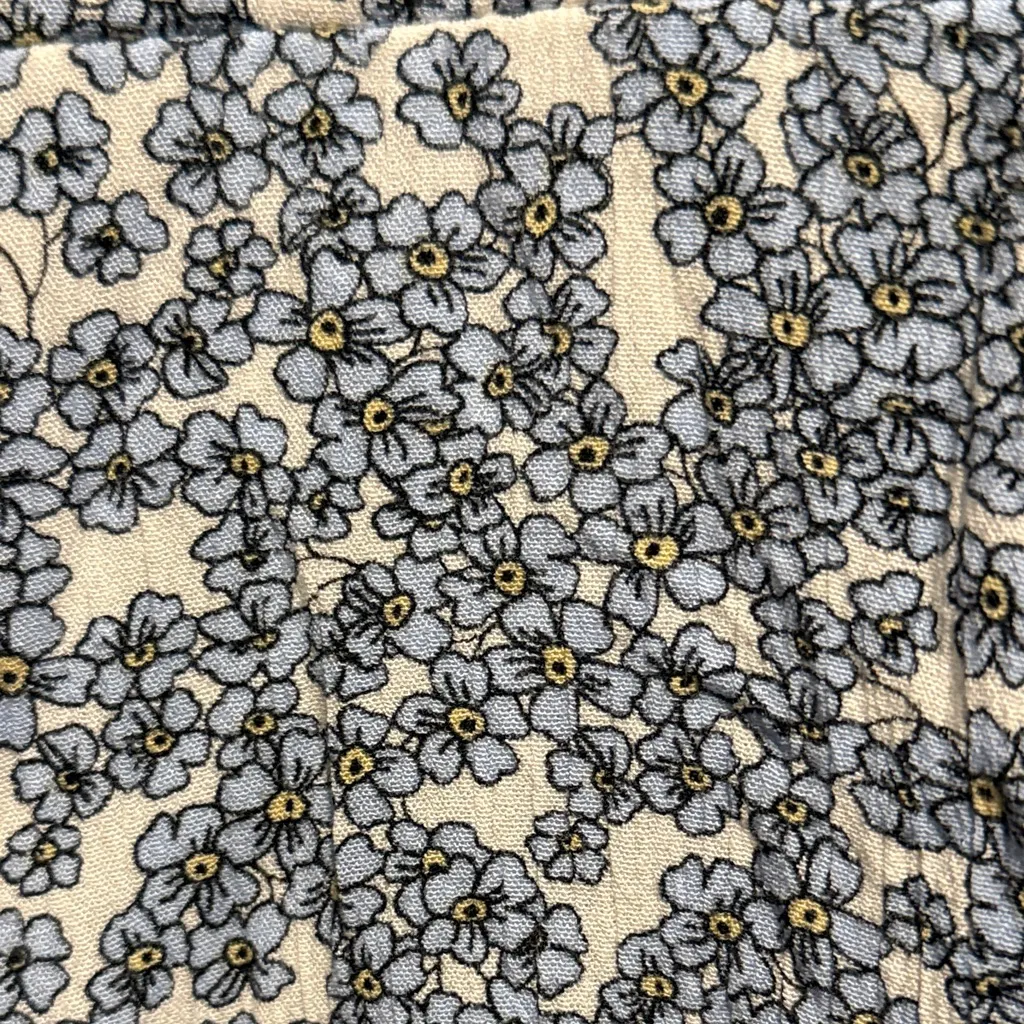 B. Smart Blue Floral Mini Dress Size 9 Ruffle Hem Tie Waist Summer Party Wrap - Image 8