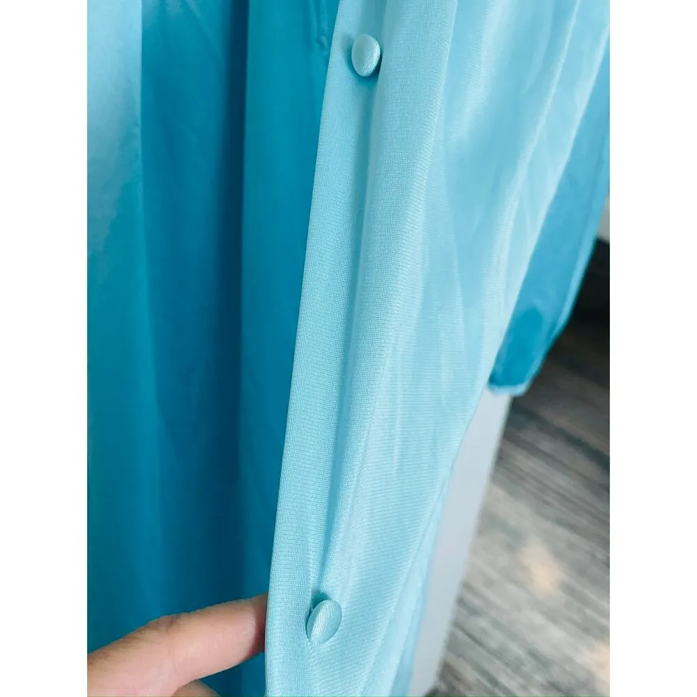 Vintage Miss Elaine Nylon Peignoir Set Gown and Robe Blue Size M - Image 13