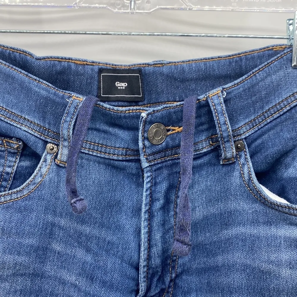 Gap denim like joggers soft button waist draw string cropped back to school - Image 5