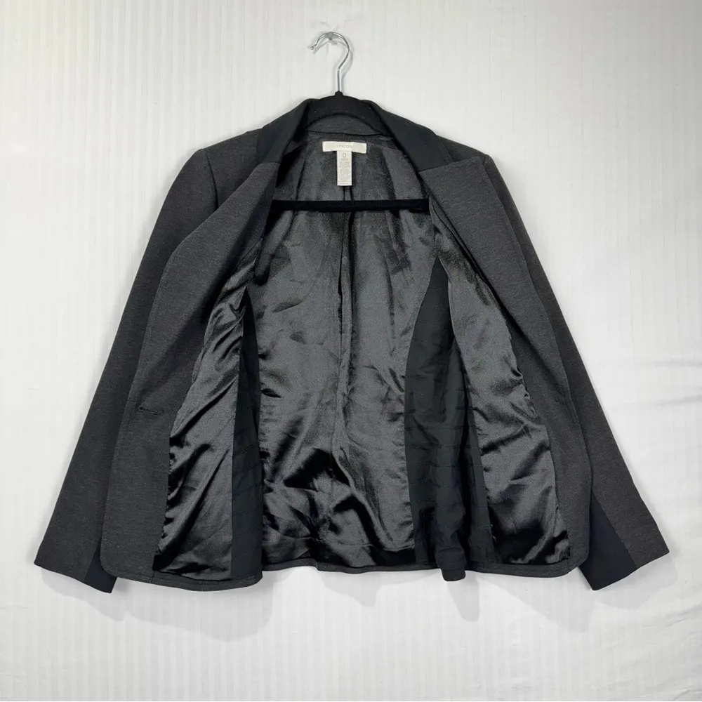 Chico’s 0 So Slimming Ponte Blazer Black/Charcoal Gray Women's Size Small (4/6) - Image 6