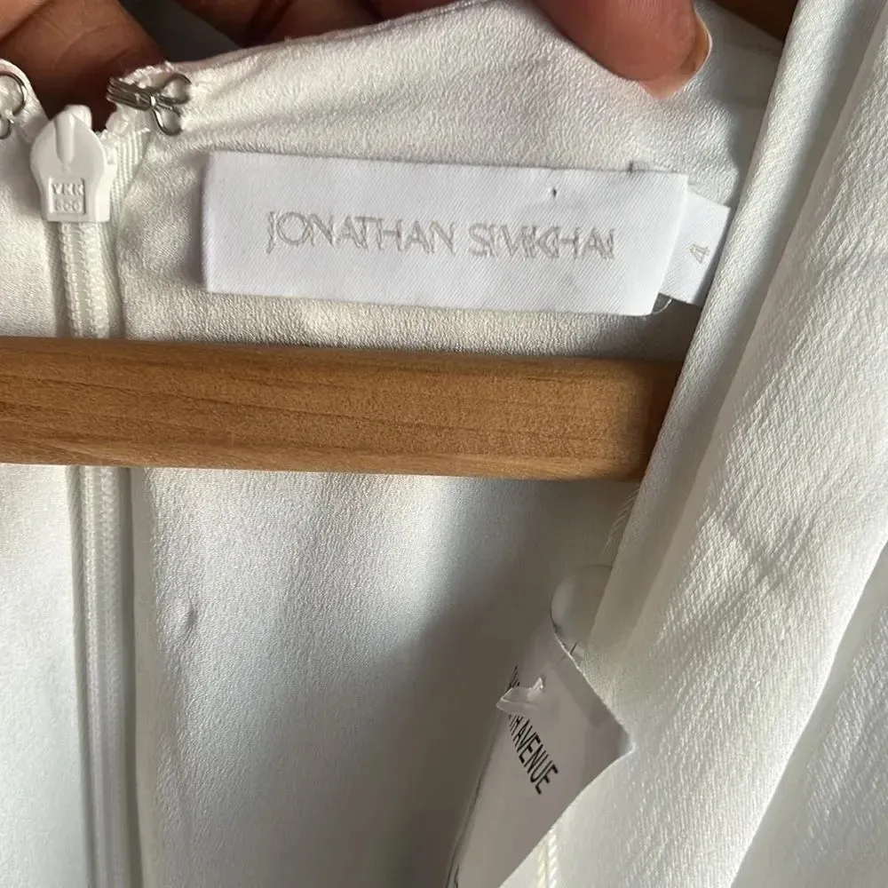 NEW JONATHAN SIMKHAI Piper Combo Wrap Jumpsuit White Size 4 - Image 9