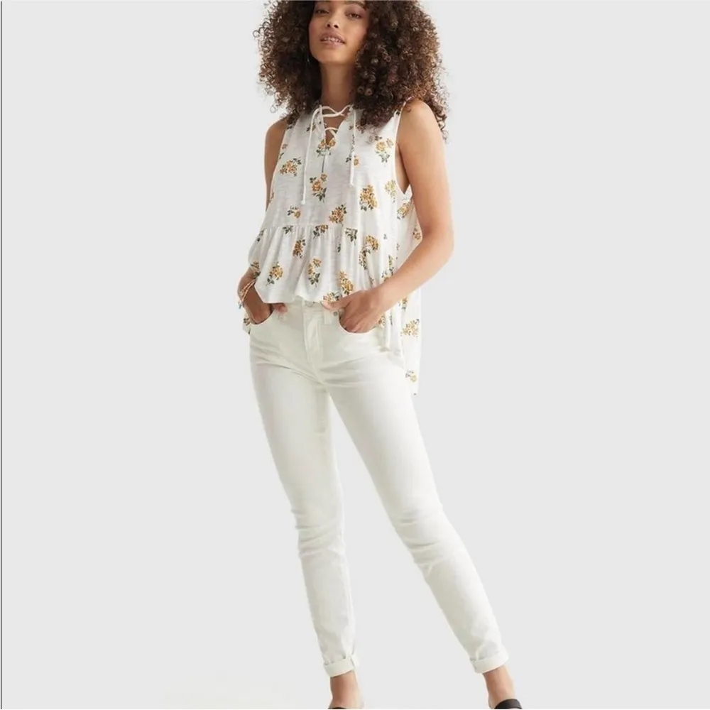 LUCKY BRAND Sleeveless Peplum Floral Tank Top – Size Small - Image 16