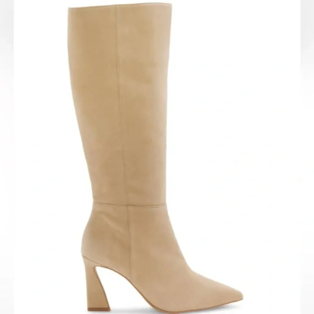 Vince Camuto Knee High Suede Pointed Toe Boots Tressara in Tan Size 9.5 NWT - Image 2