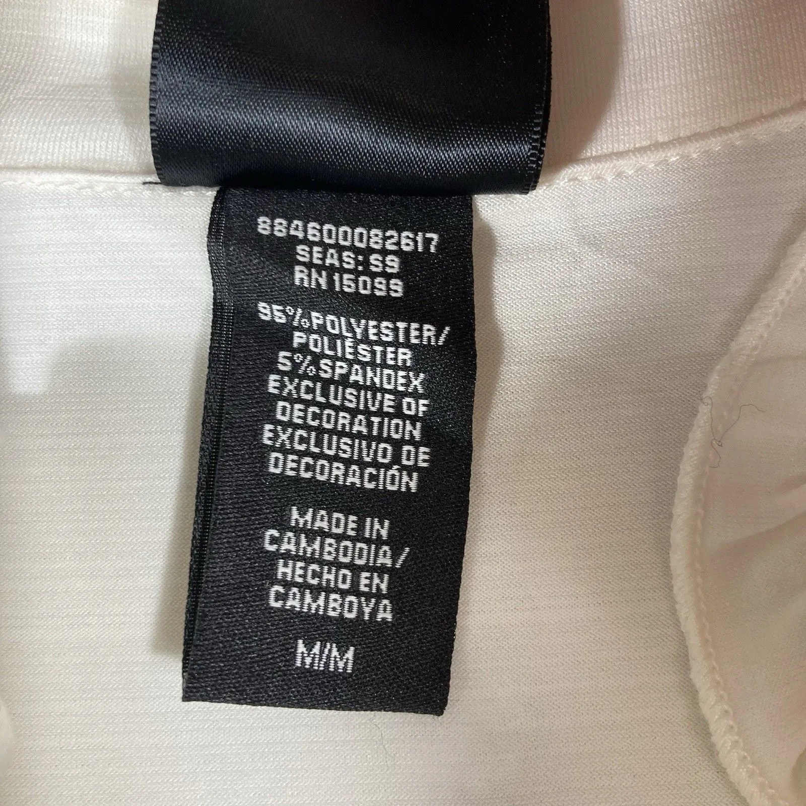 Cream Ivory Blouse M Ruffle Collar Black Lace Trim Cap Sleeve Coquette Career Size M - Image 6