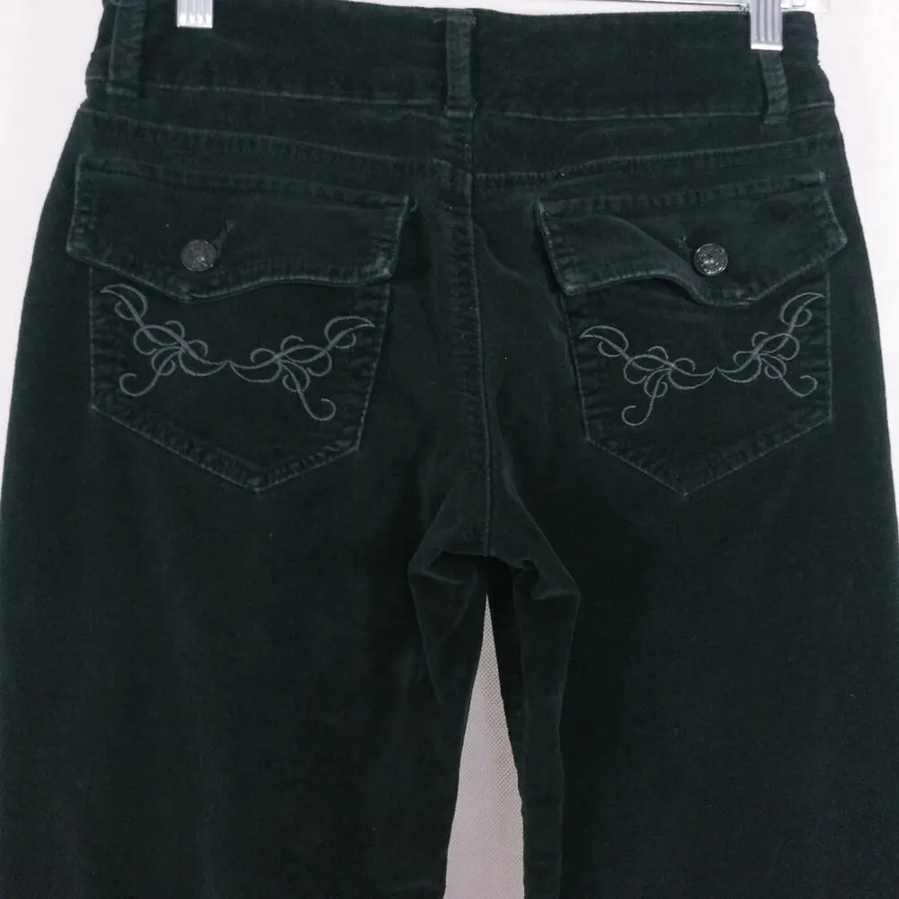 Jeanstar Black Wide Leg Velvet Y2K Jeans 4 - Image 6