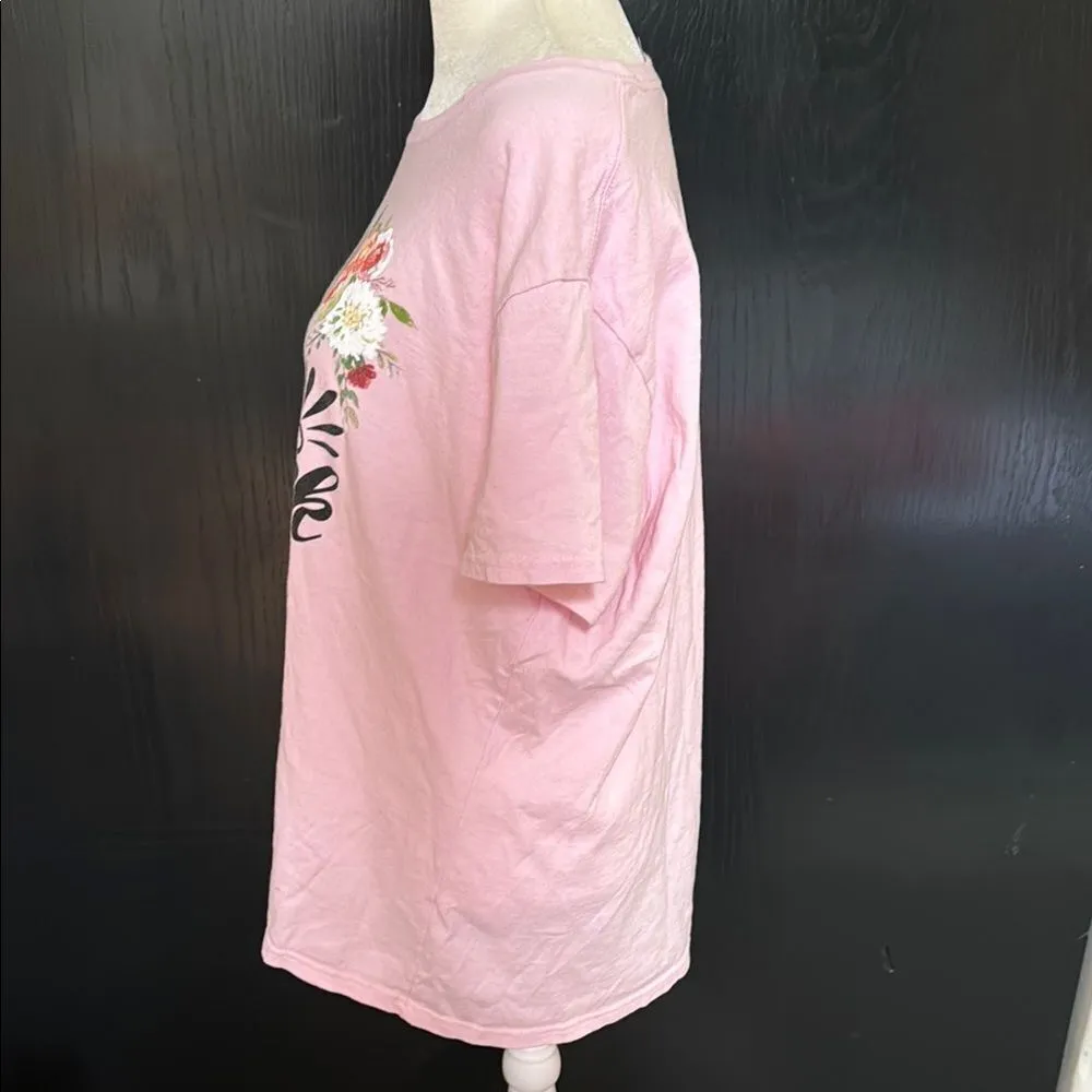 Gildan Floral Graphic Pink humor T-Shirt.  Size XLarge. - Image 2